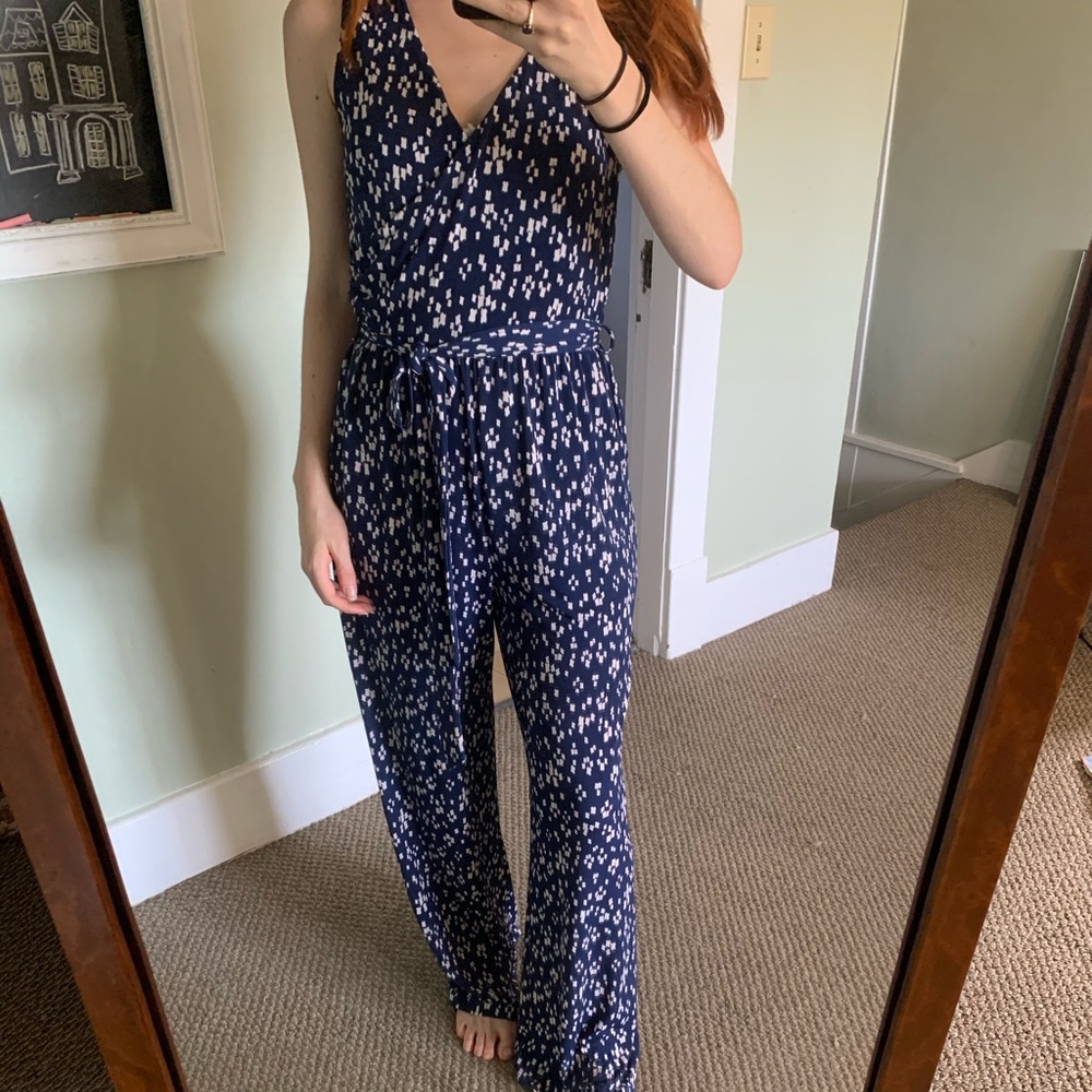 Dark blue patterned jumpsuit